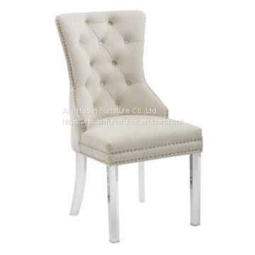 Velvet New Dining Chair with Acrylic Legs,Modern Dining Chair HL-6087