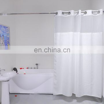 Sheer Design Luxury Waterproof Dobby Weave Hookless Shower Curtain with Liner