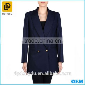 offcie wear double breasted black trench coat for ladies design