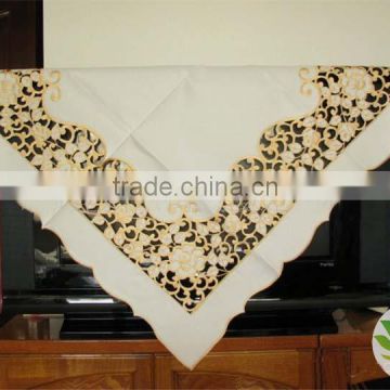 square 85*85cm modern luxurious golden lace tablecloth wholesale tablecloth lmzc1007(9)K