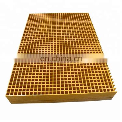 high strength yellow plastic grating 38*38*38mm FRP floor for car wash