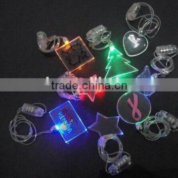 Heart Shape Flashing LED Necklaces for Lovers With Logo Imprint
