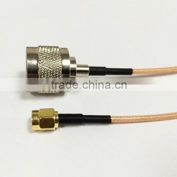 6in RF electrical wire coaxial cable connector RP-SMA male crimp straight to N male assembly pigtail with RG316 15cm