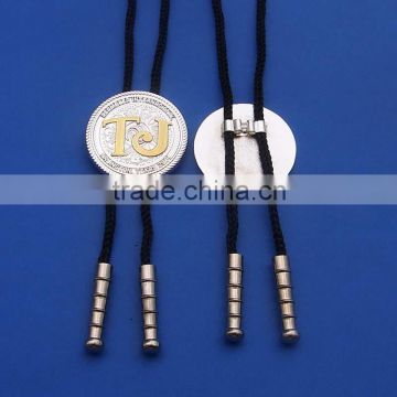 customized gold and silver two tone plated decorative bolo ties metal