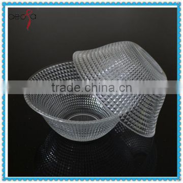 Clear Glass Bowl with Diamond Pattern Glass Salad Bowl