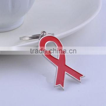 new custom red ribbon aids awaraness keychain
