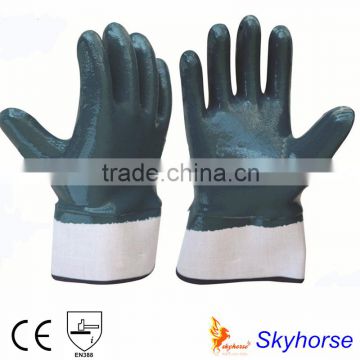 EN388 Heavy weight Nitrile Fully-coated working gloves cotton jersey