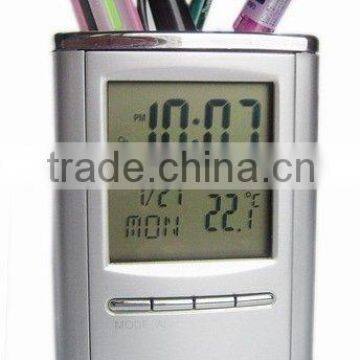 clock LCD clock with pen holder