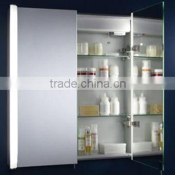 Apartment lighting mirror cabinet with defogger pad