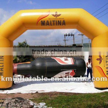 Yellow inflatable arch with logo