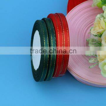 Metallic Golden Edges Satin Ribbon Used for Festival