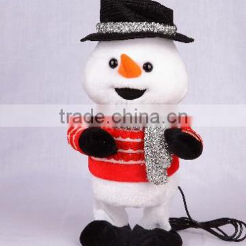 Electronic swing body stuffed animal plush toy, christmas Snowman with MP3 player function