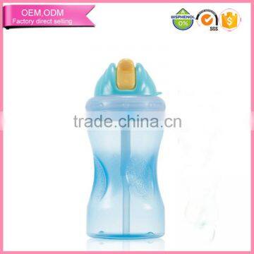 Unique pp children water bottle with silicone straw handle free whoselase