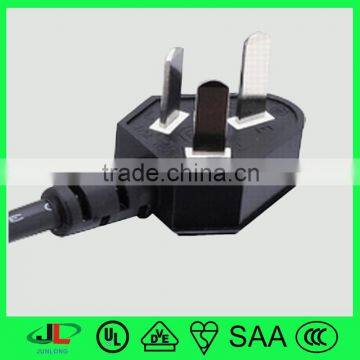 High quality 6A 250V China 3 pin power plug with CCC approval AC round power cord