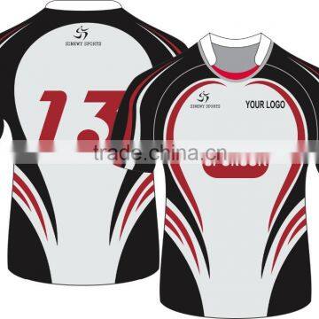 100% polyester made sublimation custom rugby jersey 2016