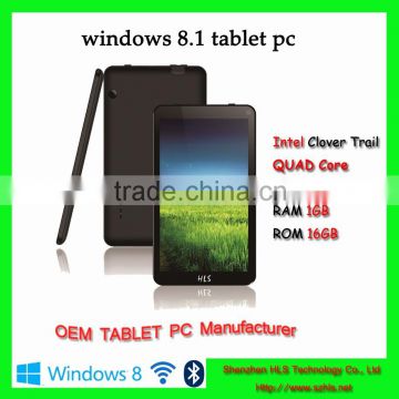 7 inch win8 system tablet 1gb/16gb 1.8ghz tablet pc quad core cpu mid tablet
