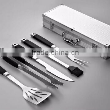 deluxe 5pcs bbq tools in aluminium case bbq tool set, bbq kit, bbq grill