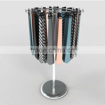 Multi-functional metal Hook Rotating Floor-standing Tie Display Rack