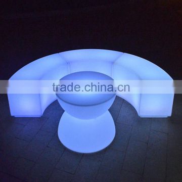 Solar powered yard courtyard court glowing shine flash LED bench stool