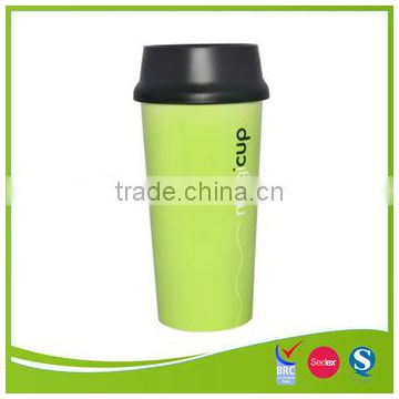 custom IML plastic double wall coffee cup with lid