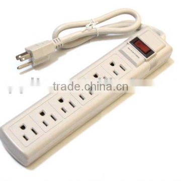 UL-Listed 6 outlet power strip with surge protector