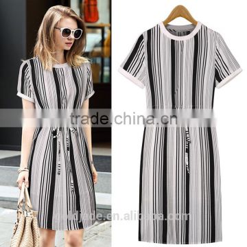2016 latest plain dress for fat women with short sleeve,plus size/over size women casual dress for summer