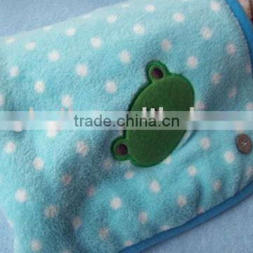 Cute frog head children coral fleece blanket