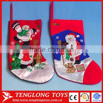 High Quality Christmas Decoration Embroider Christmas Snowman Sock