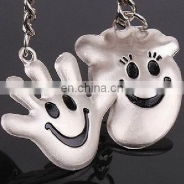 Fashion New Design Lovely Smiling Face Hand Shaped Keychain Couple Valentine's Day Gift