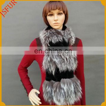 Adult Large High Quality Wholesale Scarf Silver Fox Fur Fashion Scarf