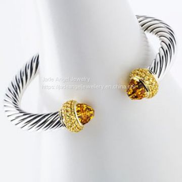Designs Inspired Sterling Silver DY 7mm  Citrine Cable Candy Bracelet