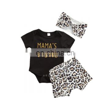 0-18M Newborn Infant Baby Girls Boys Clothes Sets Shorts Sleeve Romper Tops+Shorts+Headband