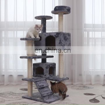 Custom Brand FBA Service Luxury Cat Wood Sisal Toy Play Tree Tower XXL Large Big Cat Climbing Tree House