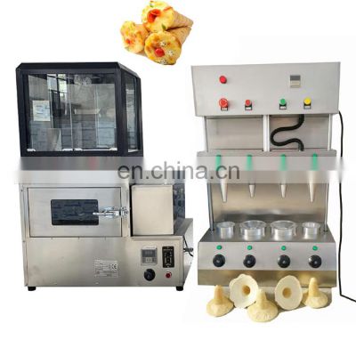 Automatic Incense Sugar Icecream Wafer Cone Press Kono Maker Oven Pizza Cone Making Machine for Sale Restaurant Warmer Showcase