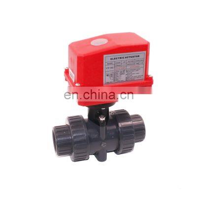 CTF-002 20NM 5wire AC220V DN40 BSP UPVC glue pvc 2-way motorized valve