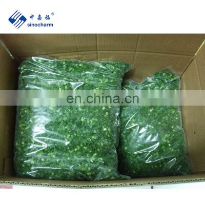 Sinocharm Frozen vegetable BRC A Approved 5MM IQF Green Leek Cut Frozen Leek