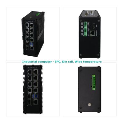 Wide temperature Industrial computer Fanless Embedded din rail PC