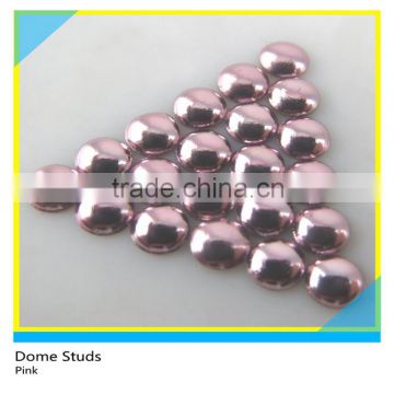 Half Round Aluminum Metal Studs Hotfix Pink Dome Studs for Dress Decoration