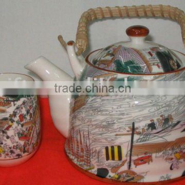 Factory outlet pocelain gift ceramic tea pot and tea cup