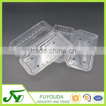 Customized thermoforming folded PET plastic blister clamshell for strawberry fruits container