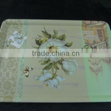 2014 hot sale melamine food serving trays with handles