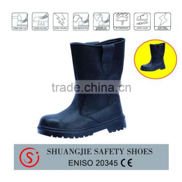 Embossed leather work boots rubber sole made in china