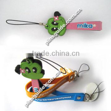 Promotion Custom Made Souvenir Christmas Gifts Embossed PVC DIY Cell Phone Strap