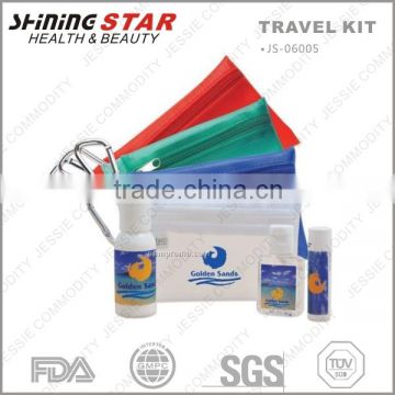 premium quality travel kit with sunscreen lotion and lip balm
