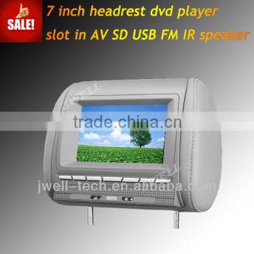 7 inch jeep grand cherokee headrest dvd player with MP3 MP4 SD USB FM IR SPEAKER
