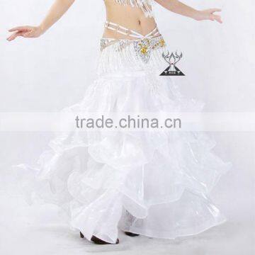 Wuchieal White pleated belly dance costumes