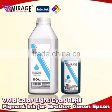 Vivid Color Light Cyan Refill Pigment Ink for Brother Canon Epson
