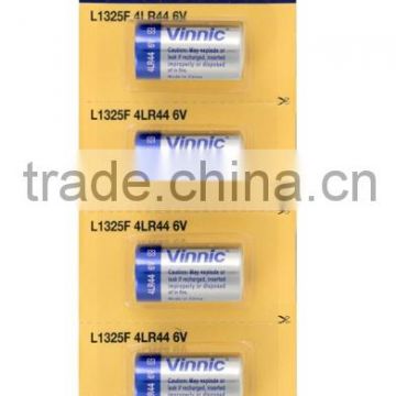 4lr44 L1325F 6v battery 0% mercury high voltage alkaline cylindrical button cell
