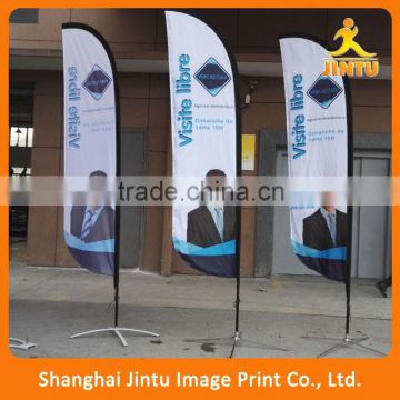 2016 Custom Printed 100% polyester custom advertising outdoor feather flag