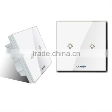 110-250V white touch wall mounted remote 1-gang dimmer switch for home/apartment/hotel/flat